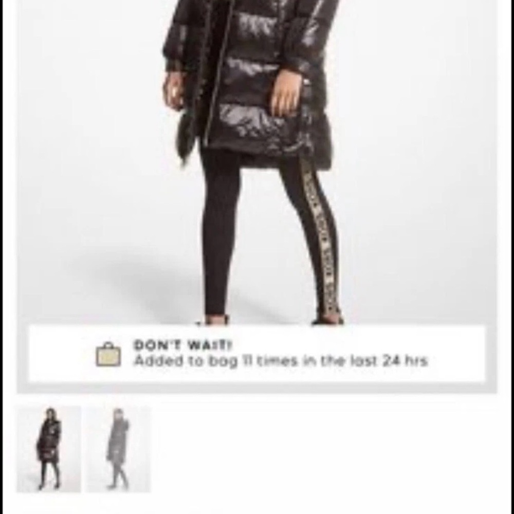 Michael Kors Shiny Black Puffer Jacket